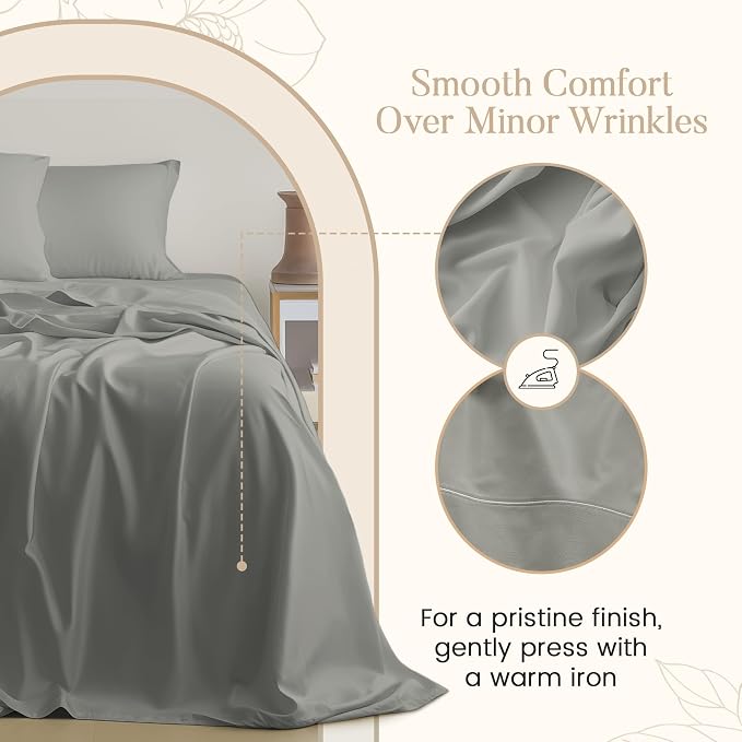 100% Cotton Sheets California King Size Sheets Set, Cal King Sheet Set - Image 5