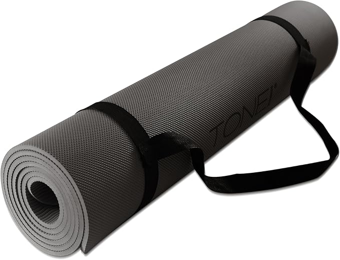 TONE Fitness Yoga Mat 1/4" Thick Non Slip Exercise & Pilates Mat - Image 2