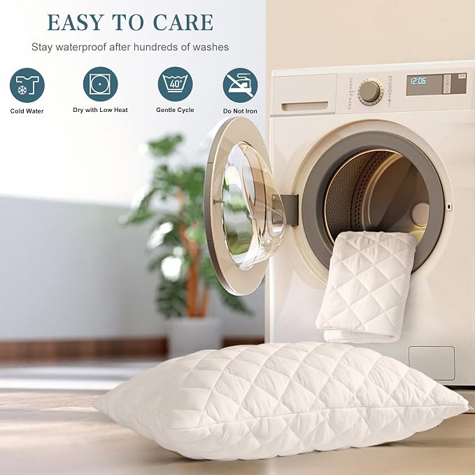 UNILIBRA Waterproof Pillow Protector Quilted Standard Size - Image 6