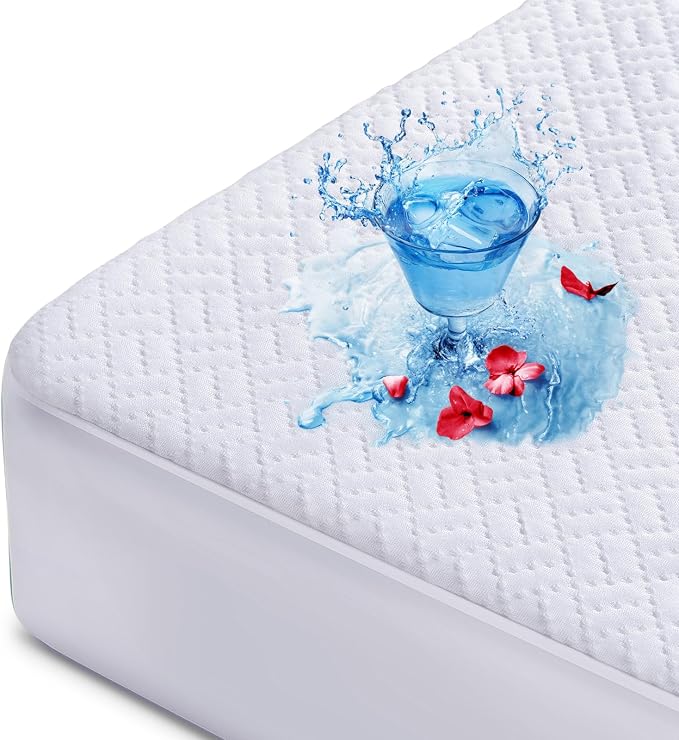 Hanherry 100% Waterproof Mattress Protector Twin Size, Mattress Cover 3D Air by Hanherry