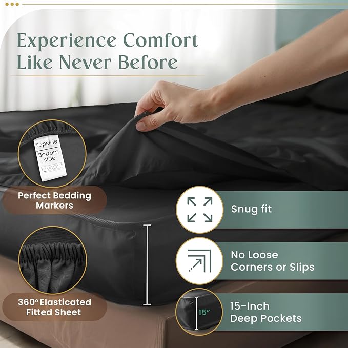 100% Cotton Sheets King Size Sheets Set - Image 3