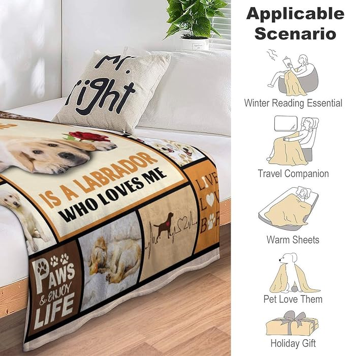 Labrador Dog Print Blanket Best Dog Pet Animal Throw Blankets - Image 8