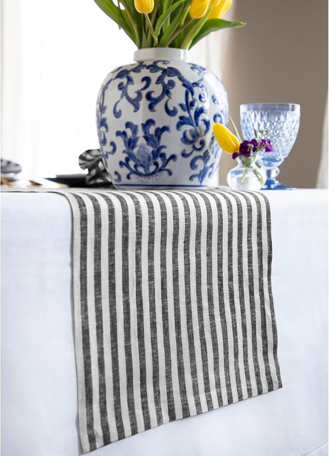 Solino Home Linen Table Runner 144 Inches Long - Image 2
