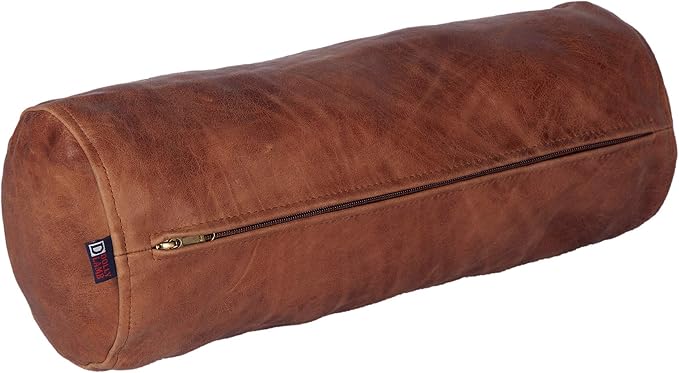 Neck Roll Pillow Cushion Cover, 20x7 Inch Full Moon Round Bolster Pillow Case - Image 2
