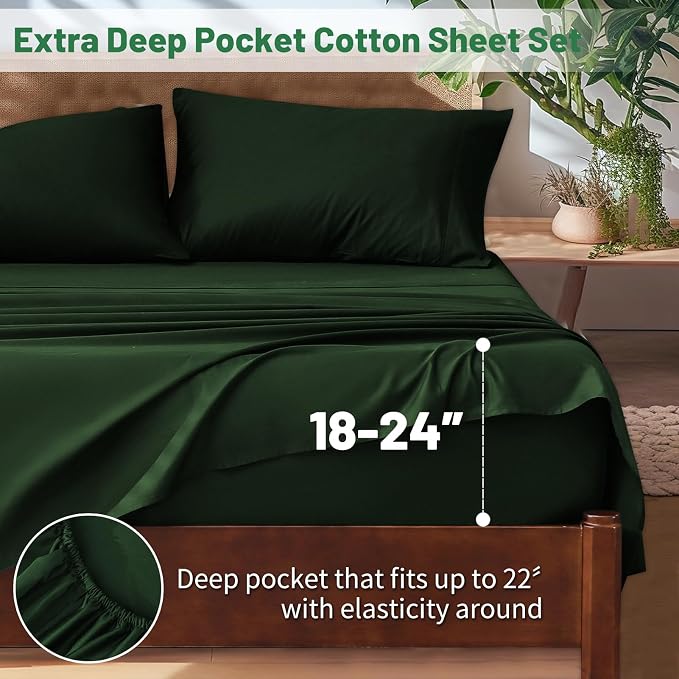 Extra Deep Pocket King Sheets 18-24 Inch 100% Egyptian Cotton 1000 Thread Count - Image 2