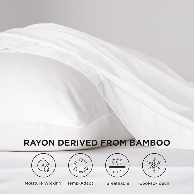 Bedsure Cooling Sheets Twin XL, Rayon Derived from Bamboo, Breathable & Soft - Image 2