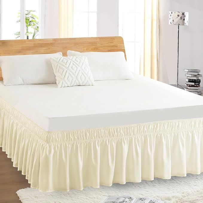 King Bed Skirt, Elastic Wrap Around Bed Skirt King Size, Bed Skirts - Image 5