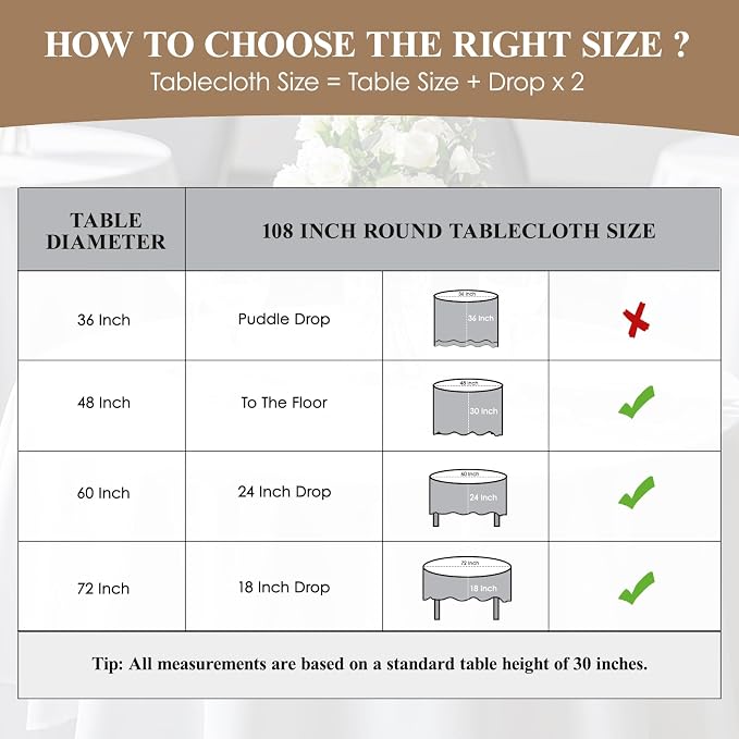 Round Tablecloth 2 Pack 108 Inch Yellow Tablecloths Washable Decorative Linen - Image 2