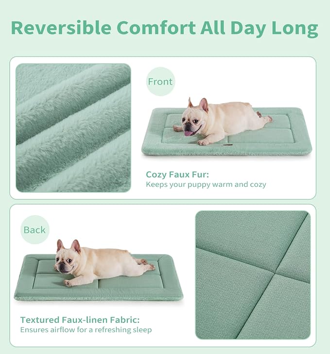 MADE 4 PETS Dog Crate Pad Bed for Small Dogs, Washable & Reversible, Anti-Slip - Image 3