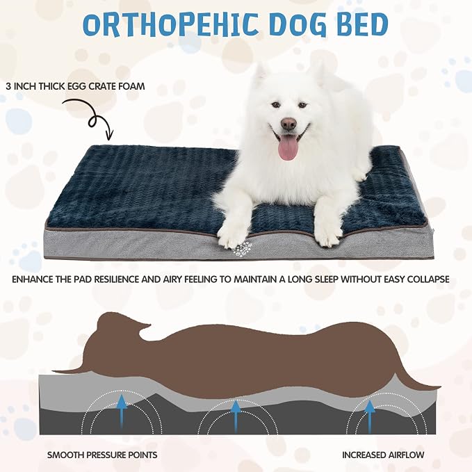 VANKEAN Dog Bed Soft Crate Pad Mat Reversible Cool & Warm, Washable Comfy - Image 2