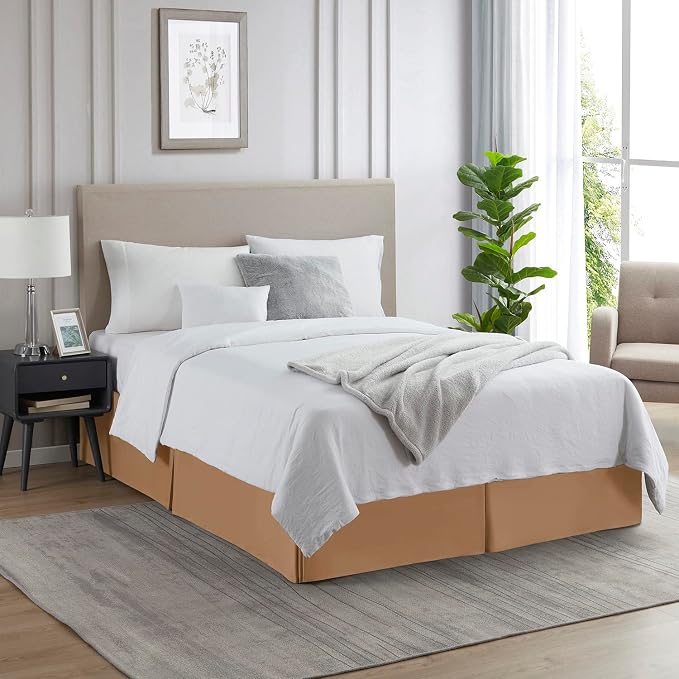 Nestl Light Brown Bed Skirt Cal King Size - Image 4