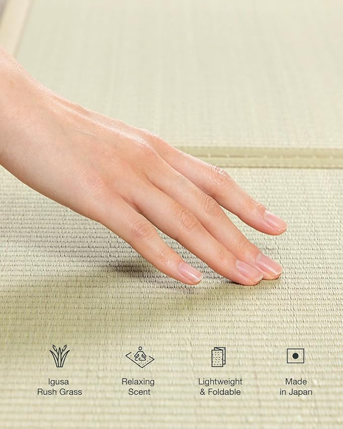 FULI Japanese Tatami Mattress, Tatami Rug, Igusa Mat Folds in Three, Made in - Image 4