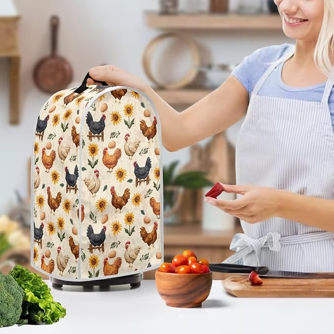 Talayituse Rooster Chicken Egg Sunflower Print Blender Dust Cover - Image 3