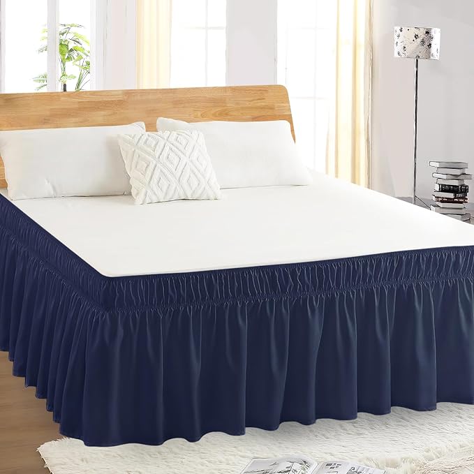King Bed Skirt, Elastic Wrap Around Bed Skirt King Size, Bed Skirts - Image 5