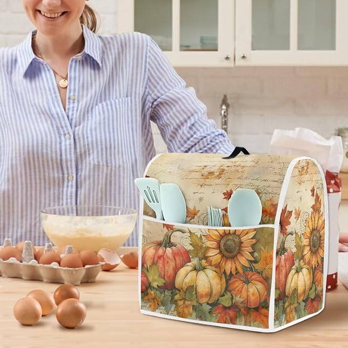 Pumpkin Mixer Cover for Kitchen Aid 4.5-5 Qt Mixer, Maple Leaf Small Appliance - Image 2