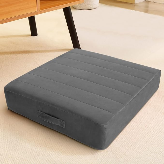 MeMoreCool Square Floor Pillow for Adults and Kids, Large Meditation Cushion by MeMoreCool