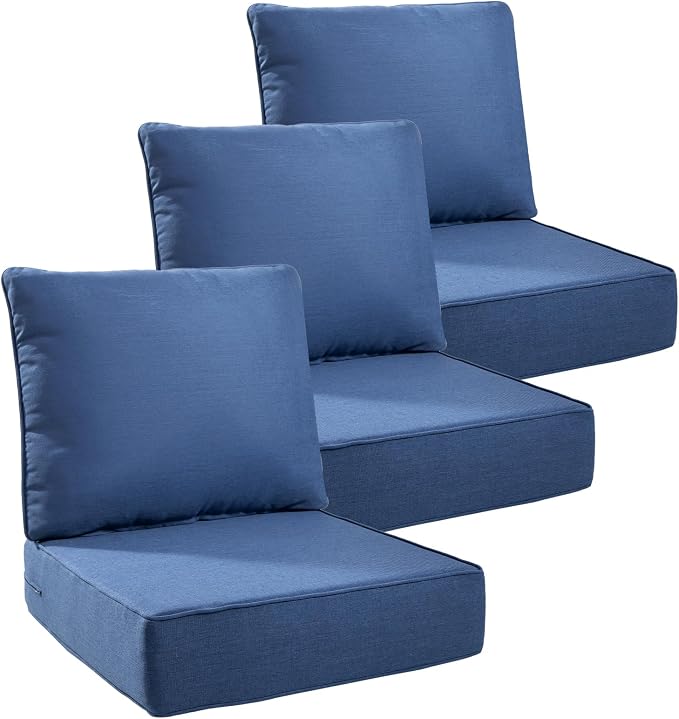 Luxury 6" Outdoor Cushions for Patio Furniture, Fade Resistant Couch Chair by Pugire