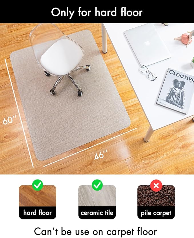 Office Chair Mat for Hardwood Floor Under Desk Computer Rolling Chair Mat for - Image 3