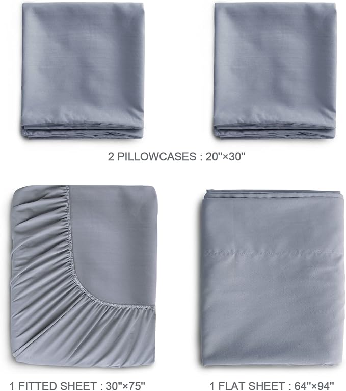 SPRINGSPIRIT Cot Sheets 30" x 75" x 9", 4 Piece Cot Sheet Set, Cot Size Fitted - Image 5