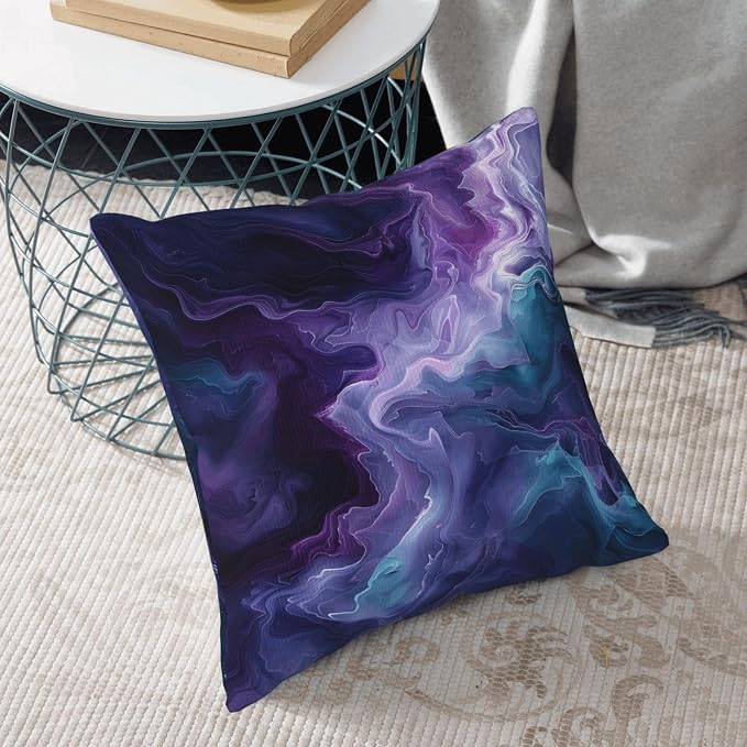 Purple Teal Turquoise Galaxy Nebulous 18x18 inches Throw Pillow Covers Cozy - Image 5