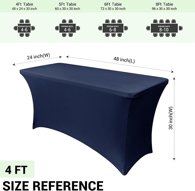Obstal 4Ft Stretch Spandex Table Cover - Image 4