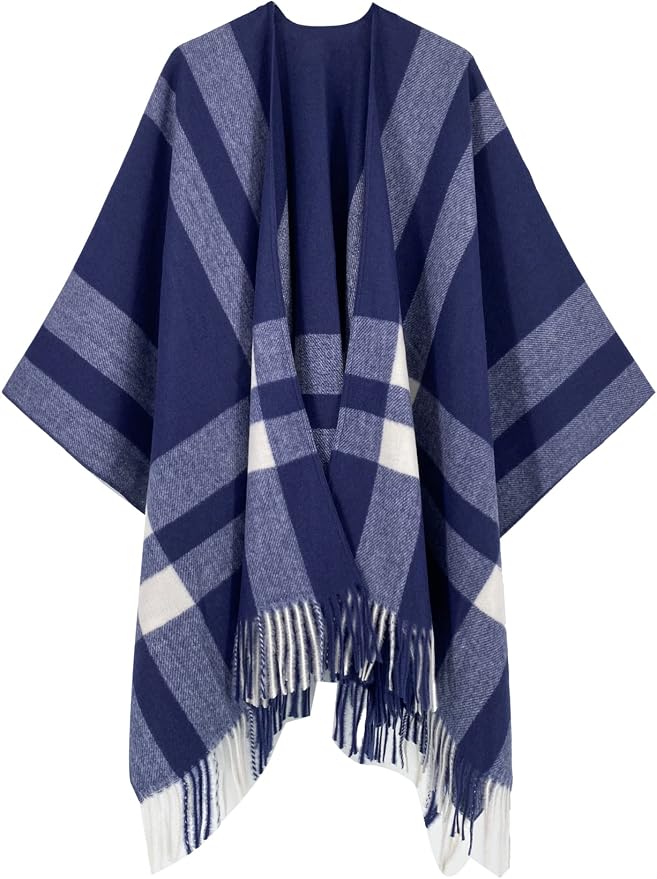 Breezy Lane Women's Shawl Wraps Warm Poncho Ruana Wrap Cardigan - Image 2