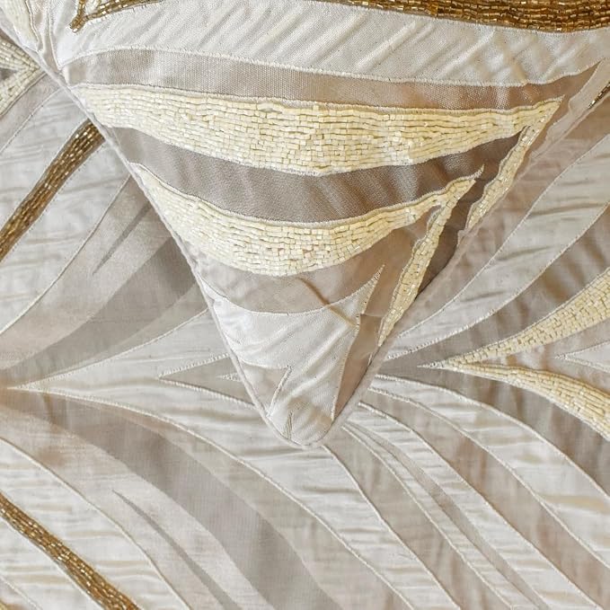 The HomeCentric King/Queen/Twin Ivory Decorative Twin 53"x18" Bed Runner - Image 3
