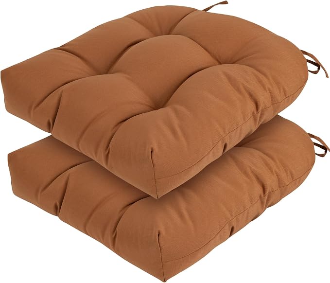 Outdoor Chair Cushions 19 x19 Inch, Water Resistant Tufted Seat Cushions 19" by FUNHOME