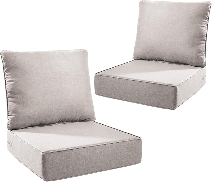 Outdoor Seat Cushion Set-24 x 24 x 6 Inch Outdoor Chair Cushions Set of 2 by NatureComfyOutdoorFurniture
