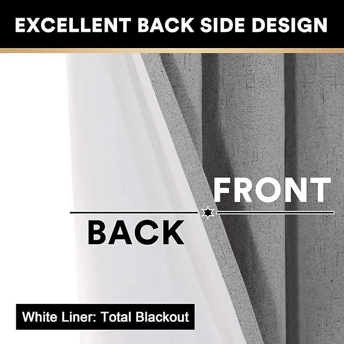 PrinceDeco Blackout Curtains for Living Room 100 Percent Blackout Curtains for - Image 5