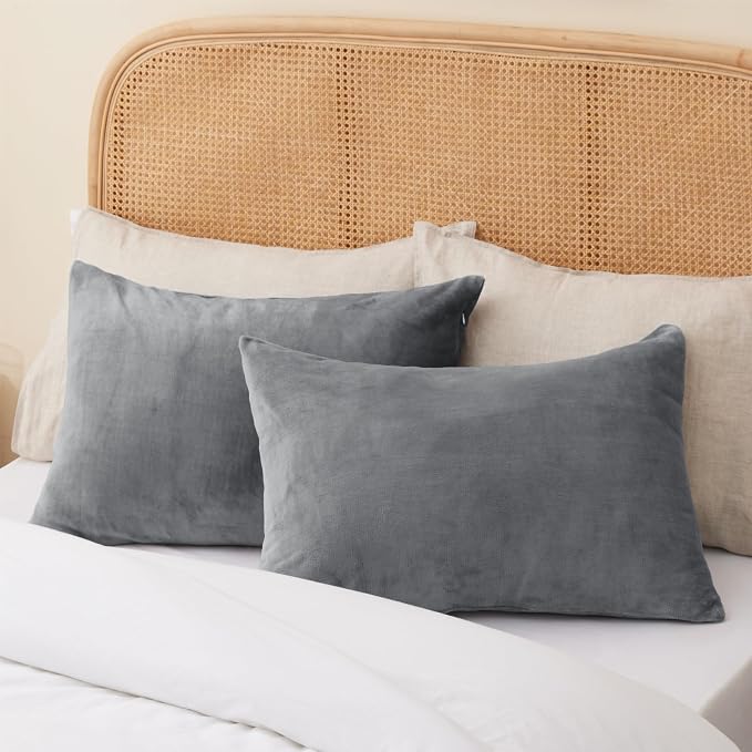 BEDELITE Flannel King Size Pillow Cases Set of 2, Super Soft Fleece Pillowcases - Image 8