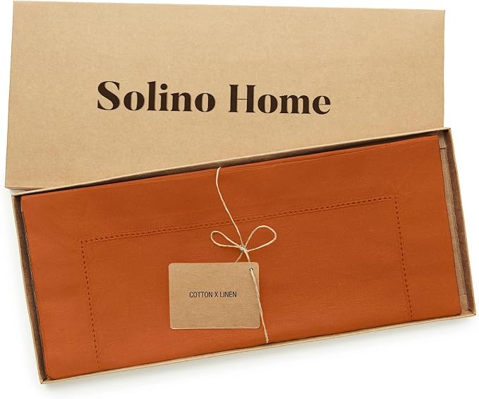 Solino Home Cotton Linen Cinnamon Table Runner 120 Inches Long - Image 5