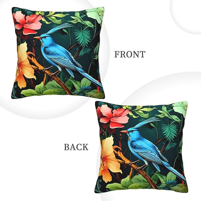 William Morris Bluebird and Flowers Design 18x18 inches Throw Pillow Covers - Image 2