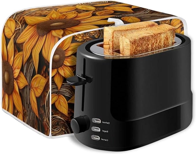 Vintage Sunflowers Printed Toaster Cover, Universal 4 Slice Oven Cover - Image 7