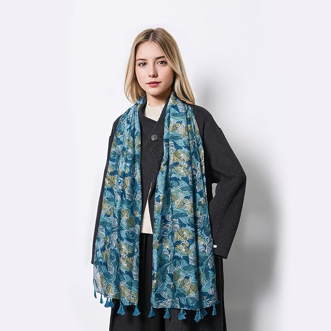 Scarf for Women Lightweight Soft Floral Leopard Printed Scarves Fall Winter - Image 6