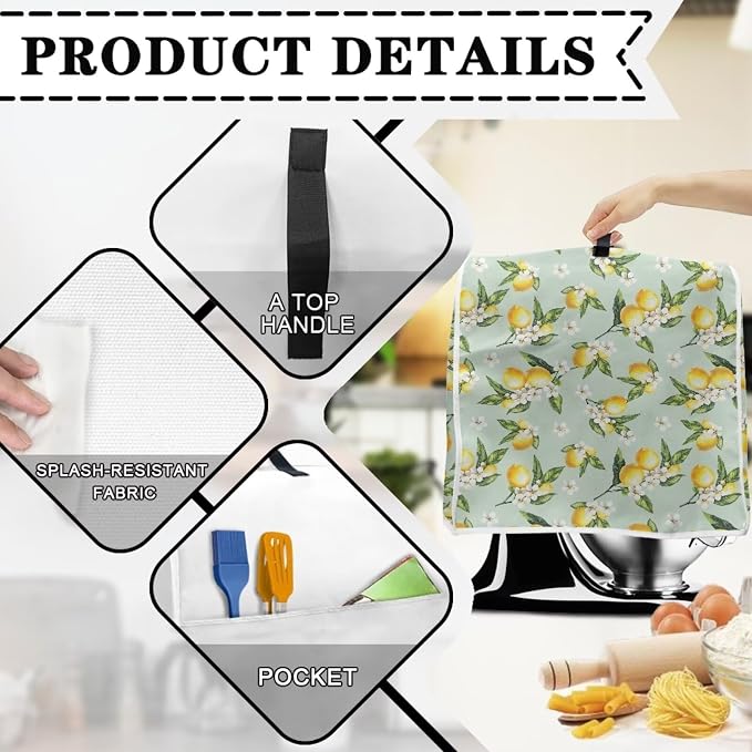 Lemon Mixer Cover for Kitchen Aid 6-8 Quart Stand Mixers, Universal Kitchen - Image 3