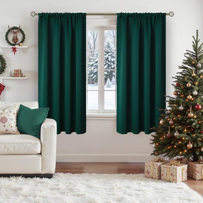 BGment Emerald Green Blackout Curtains 63 Inches Length - Image 2
