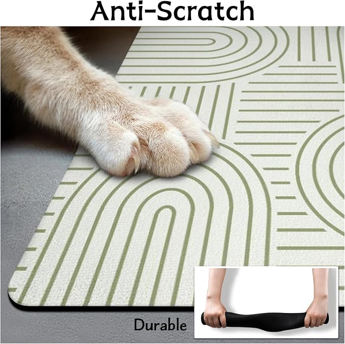 Pet Food Mats for Floor, Absorbent Dog Mat for Food and Water Dispenser Mat - Image 5
