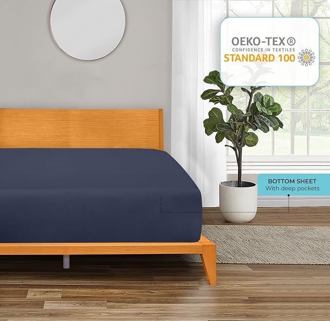ROYALE LINENS 300 Thread Count 100% Long Staple Combed Cotton Fitted Sheet Twin - Image 6