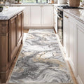 2x6 Runner Rug for Hallways Kitchen Modern Abstract Washable Runner Rug Blue by PADOOR