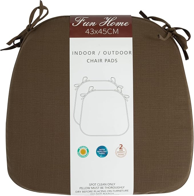 Outdoor Chair Cushions Set of 2, Patio Seat Cushion 17"x16"x2", U-Shaped Dining - Image 2