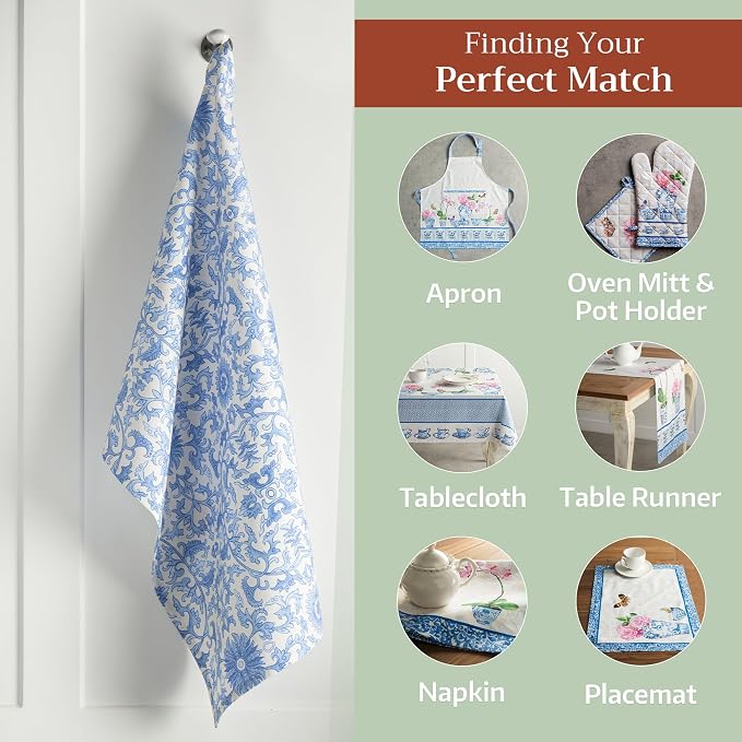 Maison d' Hermine Kitchen Towels Set of 3 100% Cotton 27.50" x 20" Reusable - Image 5