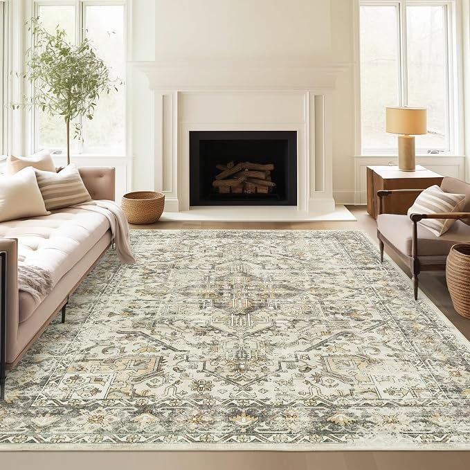 zesthome 8x10 Area Rugs for Living Room, Non-Slip Backing Washable Rugs by Zesthome