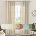 LAMIT Light Filtering Linen Curtains 84 inches Long by LAMIT