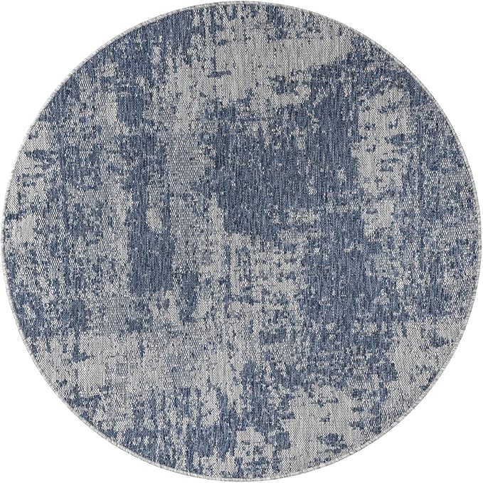 Keen Home Design Terrace Outdoor Round Rug - 8ft Round Washable Indoor/Outdoor - Image 3