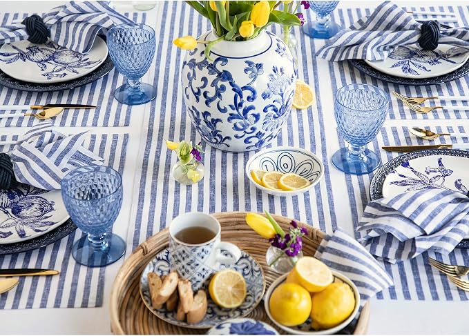 Solino Home Striped Linen Table Runner 132 Inches Long - Image 3