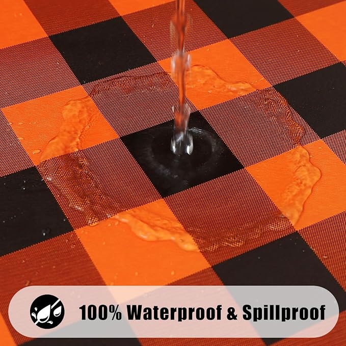 Smiry Rectangle Picnic Table Cloth, Elastic Waterproof Fitted Vinyl Tablecloths - Image 3