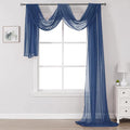 DONREN Semi Sheer Panel Curtains Scarf-Home Decor Window Sheer Valance Voile by DONREN