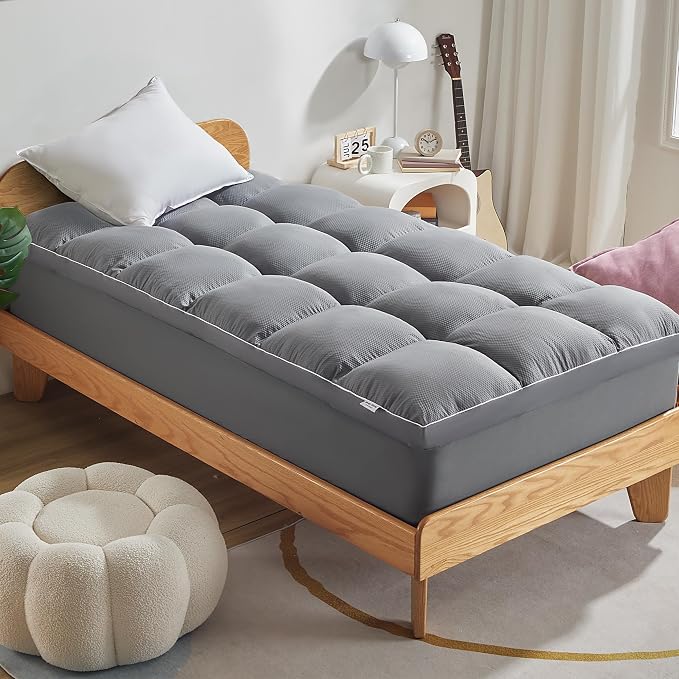 SLEEP ZONE Mattress Topper Twin XL Size, Extra Thick Fitted Mattress Pad by SLEEPZONELIFE