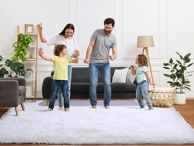 ONASAR White 6x9 Area Rugs for Living Room Bedroom, Washable Large Fluffy - Image 8